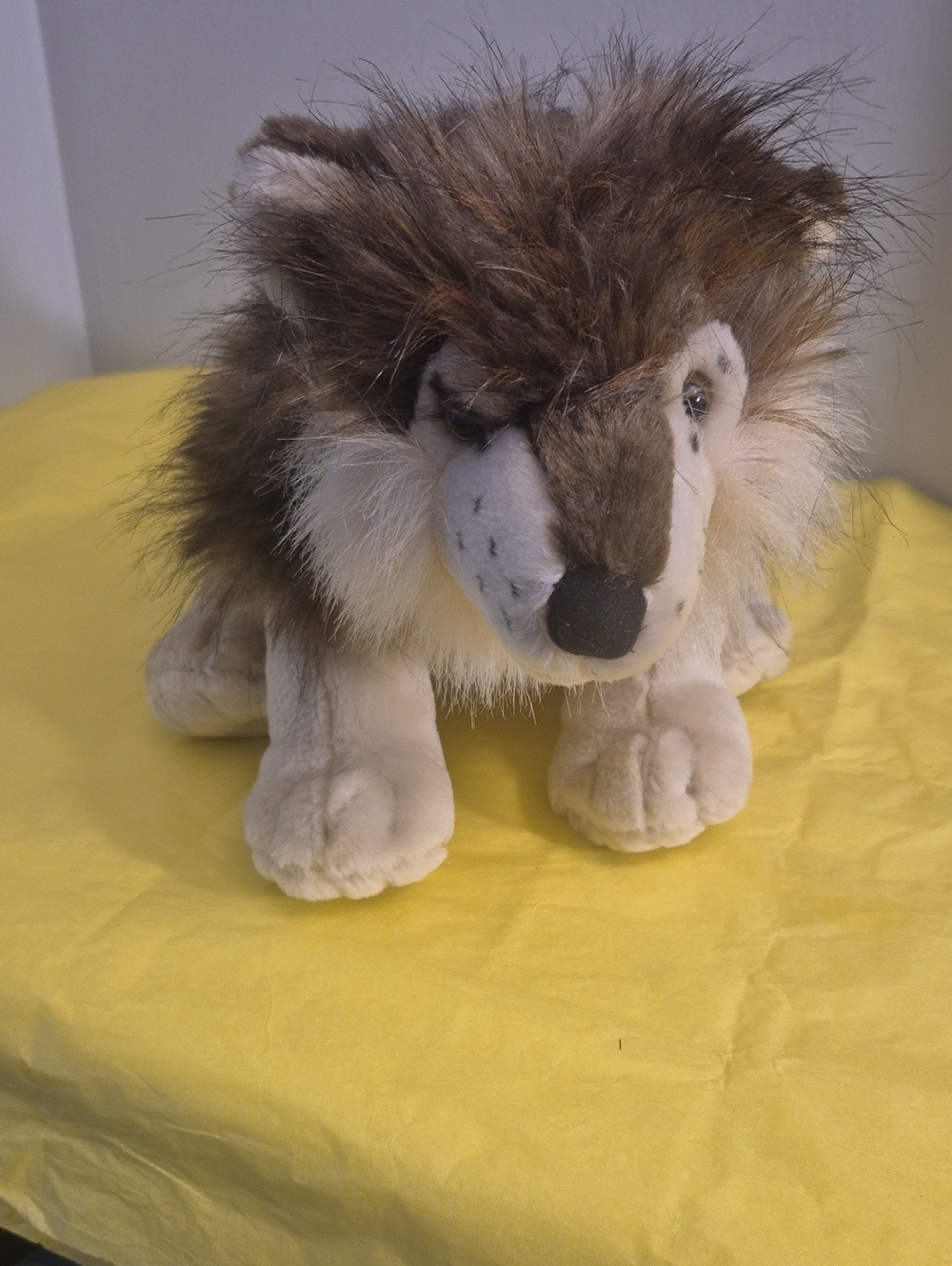 Plush Lion Stuffed Animal - Brown & Cream Kids Toy